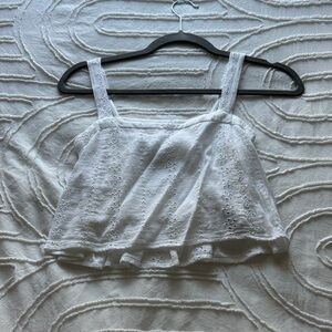 Hollister White Eyelet Crop Top